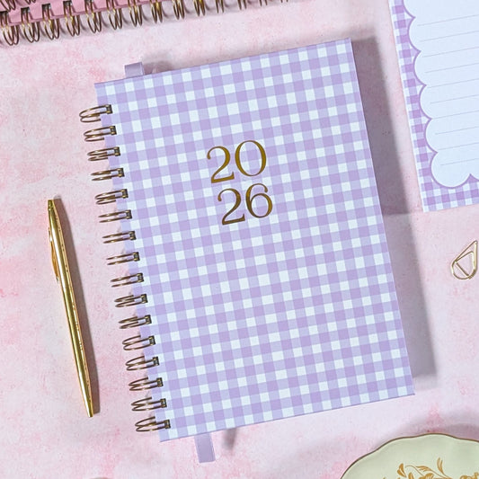 Personalised 2026 Dated Diary | Classic weekly style | Planner edit | Gingham