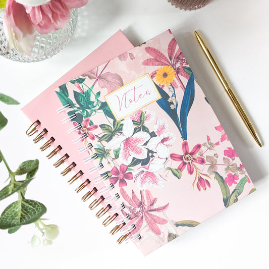 Personalised Floral Hardcover Notebook | Floral Burst | Pink Lily