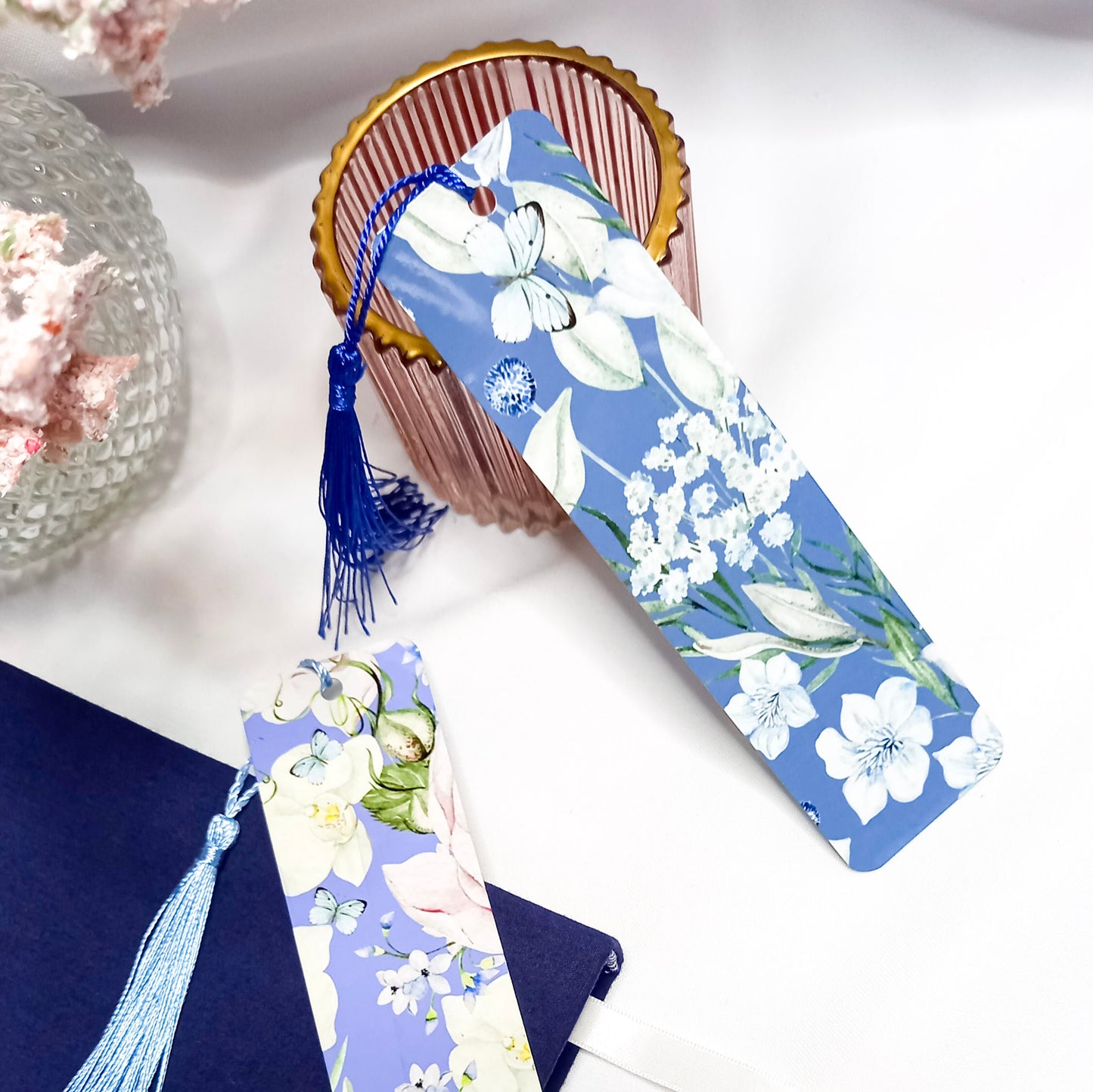 Floral Aluminium Bookmark | Butterfly Blues
