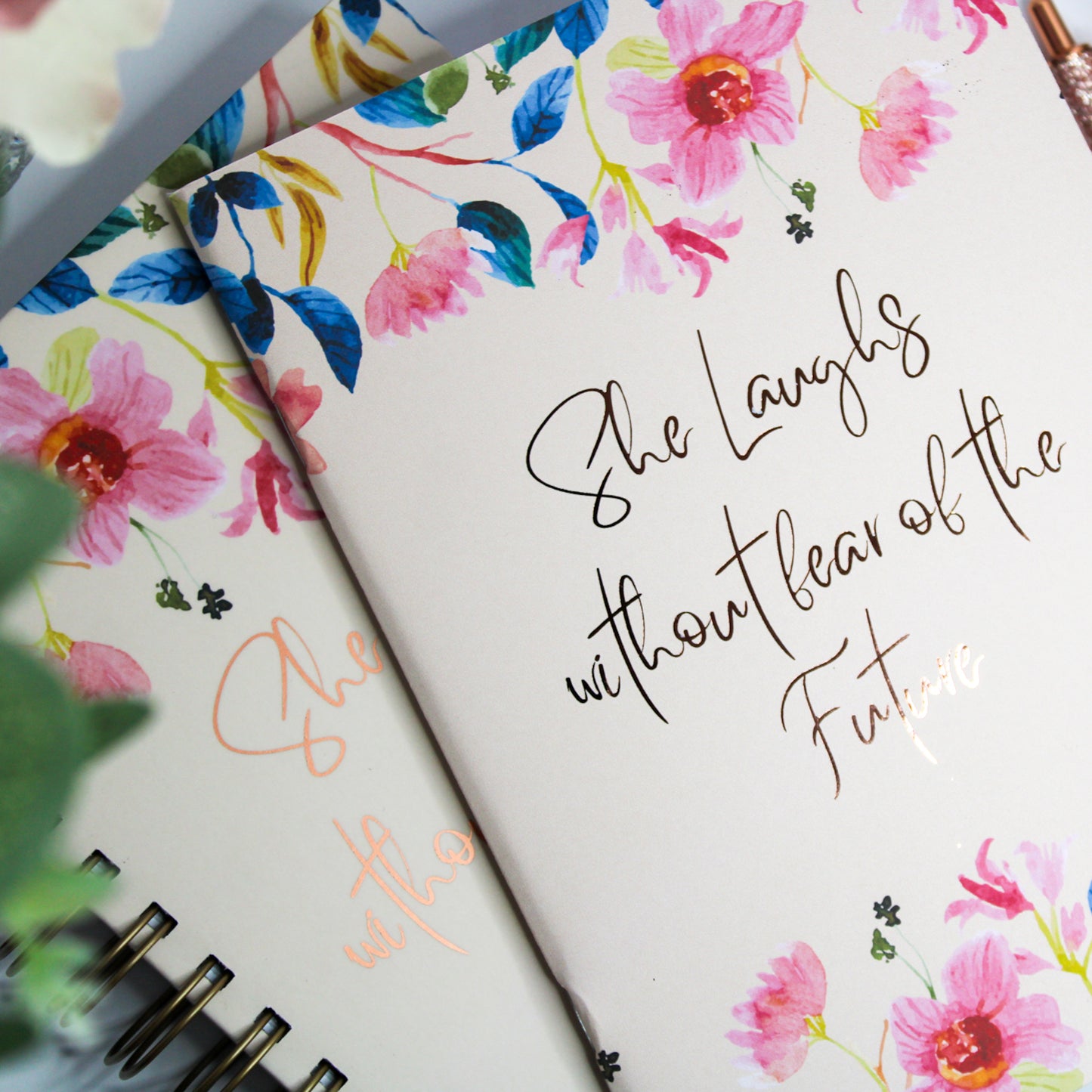 Personalised Christian Softcover Notebook | Faith without Borders | Proverbs 31:25