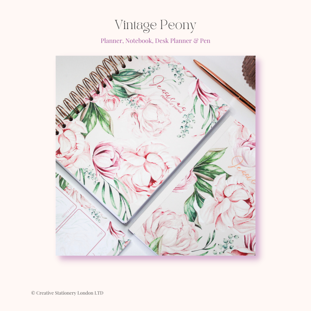Personalised Stationery Gift Set | Peony Collection | Build Your Own
