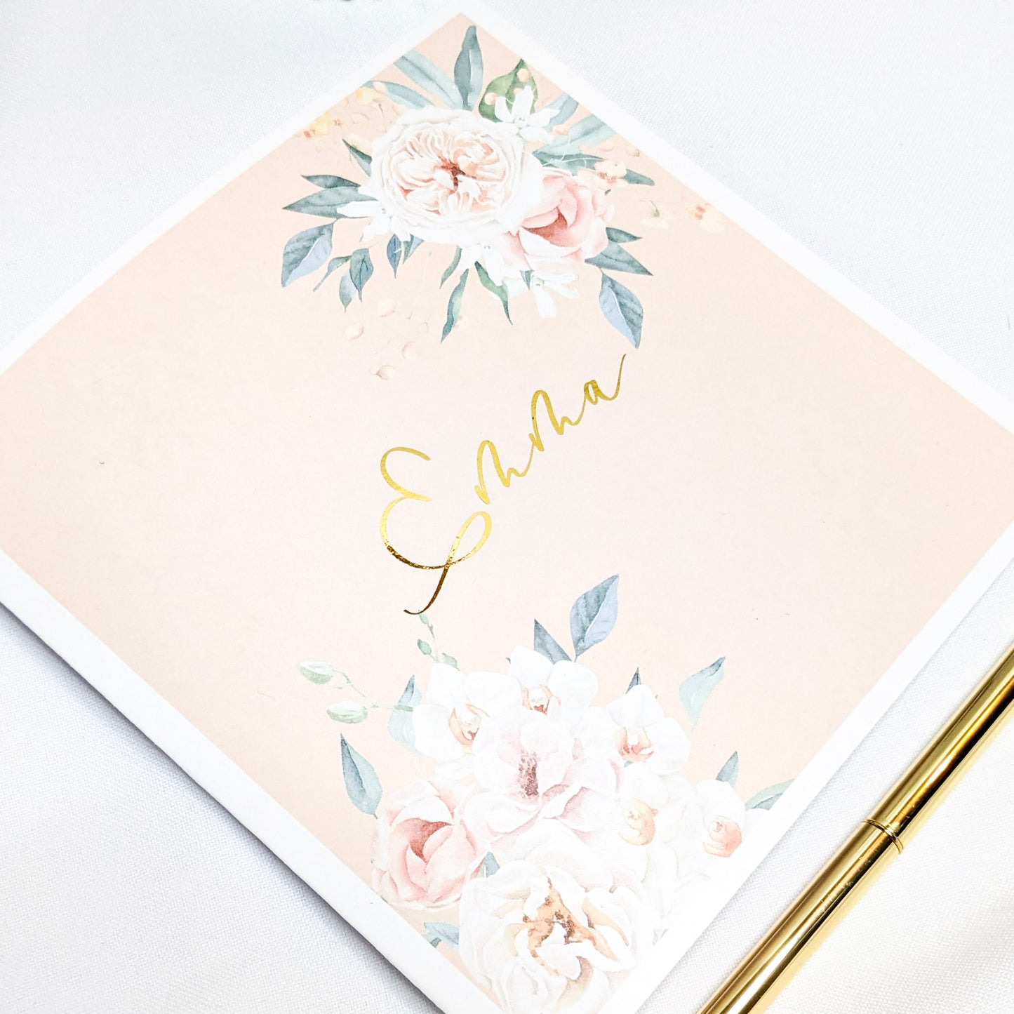 Personalised Memory & Notebook Gift Set | Peach Floral