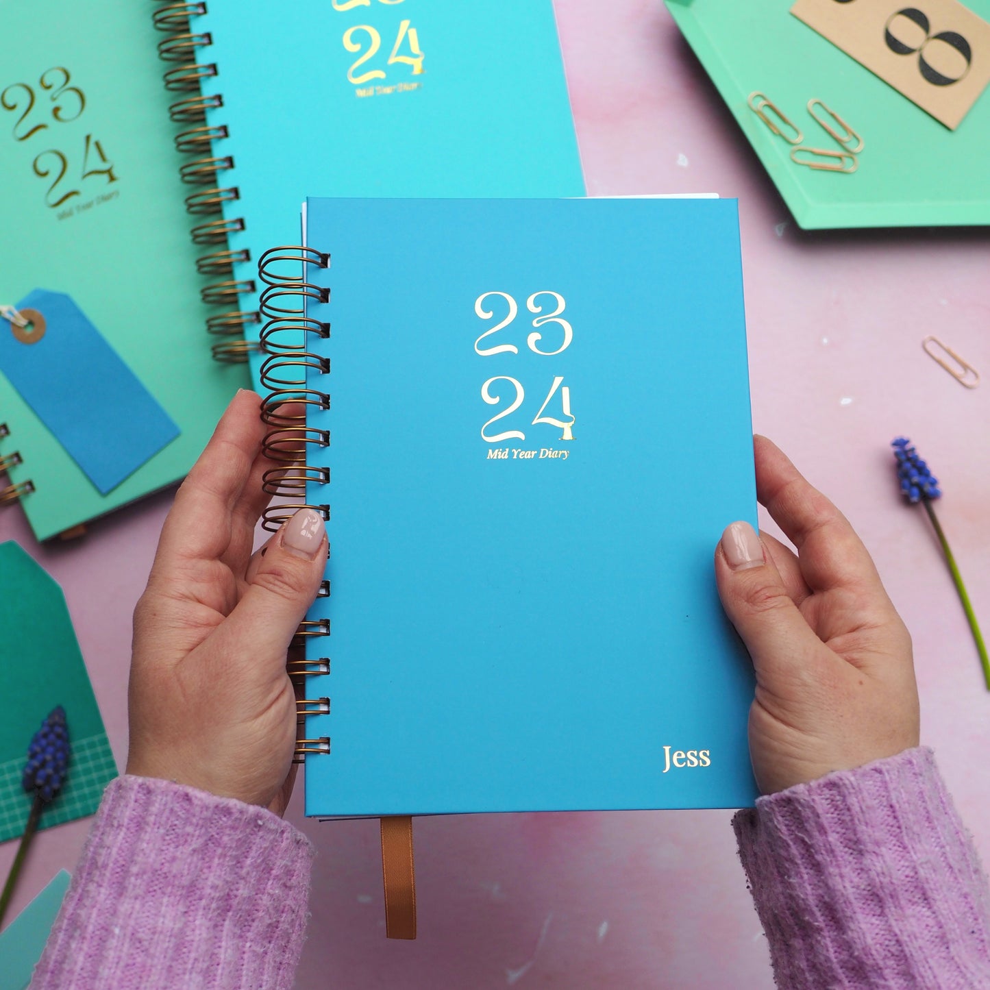 Personalised Academic Mid Year Diary 24/25 | Blue Collection