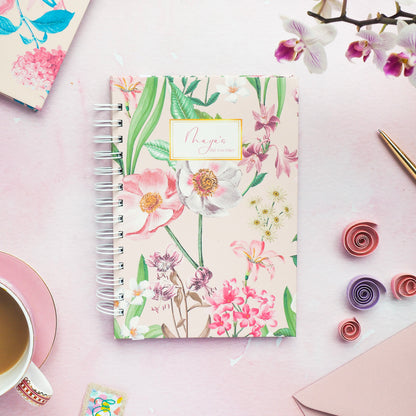 Personalised Luxury Academic Mid Year Diary 25-26 | Floral Collection
