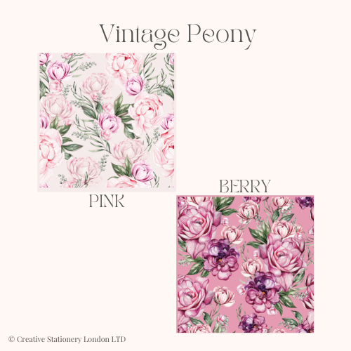 Personalised Stationery Gift Set | Peony Collection | Build Your Own