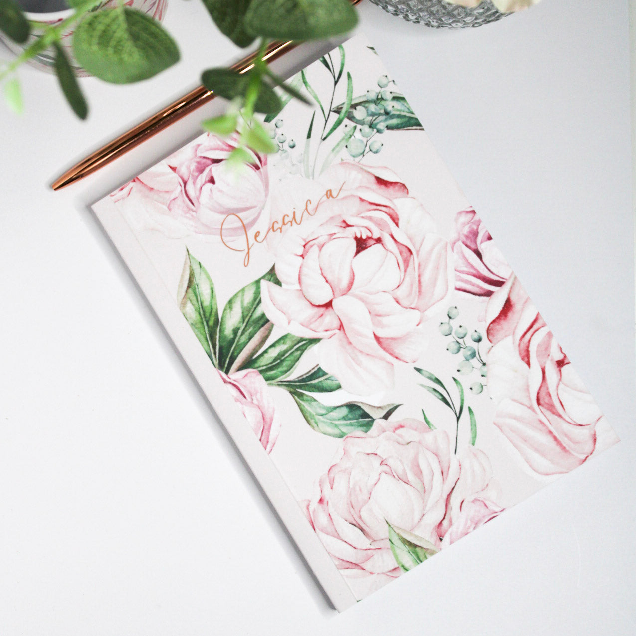 Personalised Softcover Notebook | Peony Collection