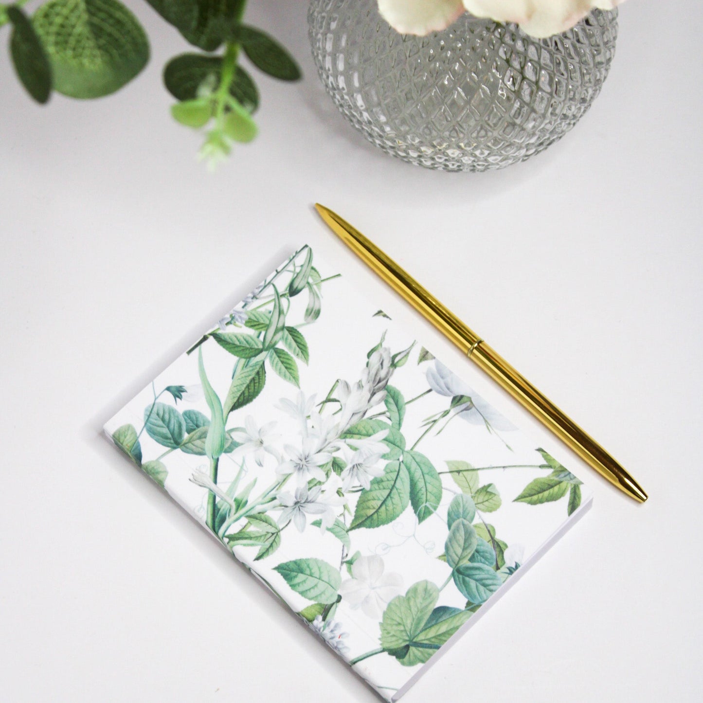 Personalised A6 Mini Softcover Notebook | Green Leaf